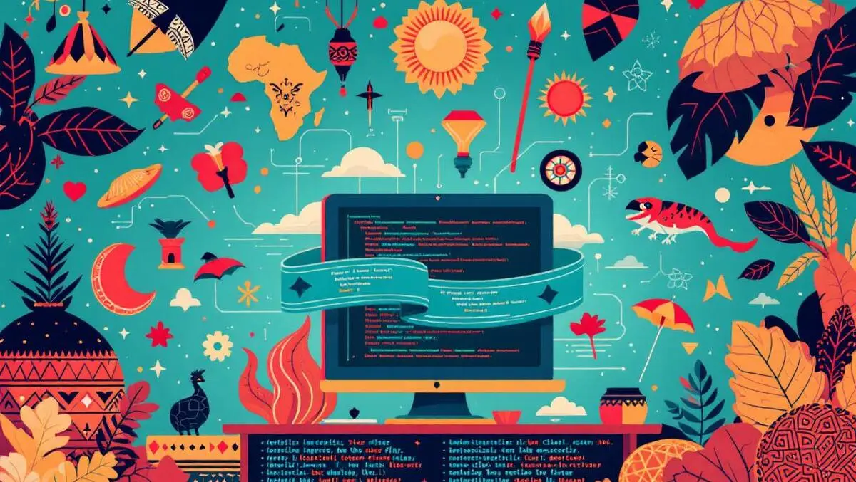 Traditional symbols indonesia africa brazil computer digital code endangered languages