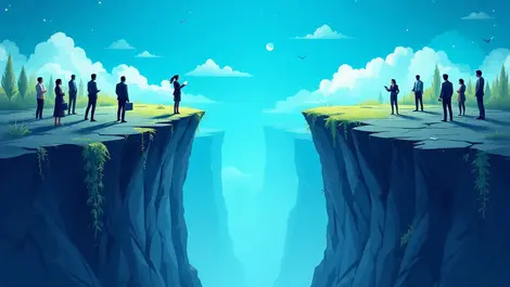 Business professionals separate by deep gap ai adoption disparity marketing