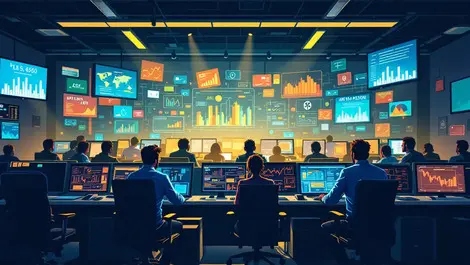 Stressed bank employees control room disrupted payment systems us