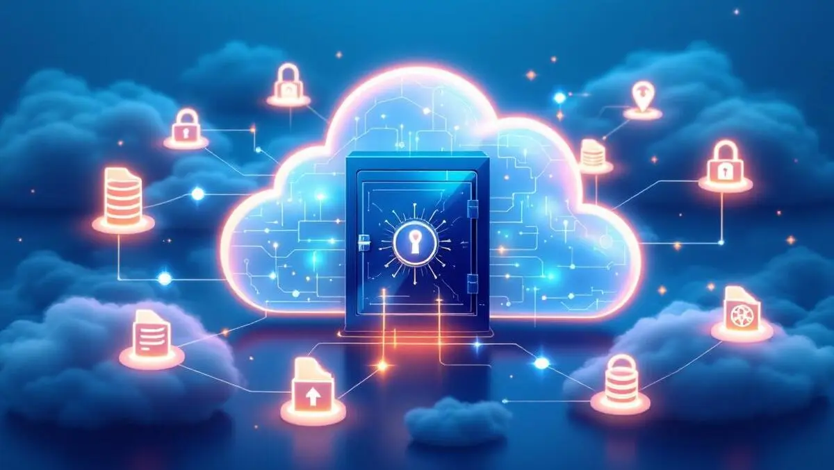 Secure digital vault glowing clouds data protection ai cloud resilience