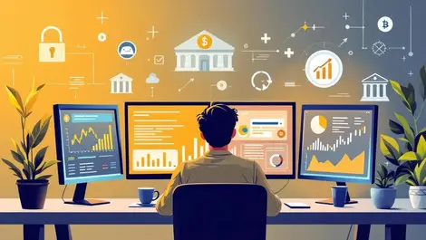 Financial analyst reviewing digital transaction data security banks ai compliance risk management europe us