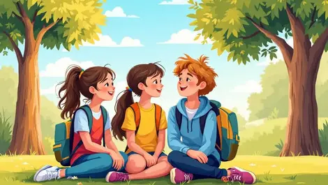 Australian school students outdoors sharing calm supportive moment