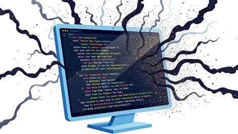 Realistic computer screen code repository dark viral patterns malware infiltration