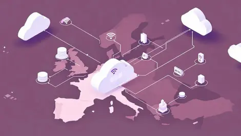 Isometric cloud marketplace wifi network over europe mideast