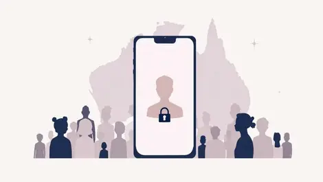 Australia teen privacy smartphone locked profile illustration