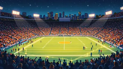 Night high school football stadium fans data path to retail