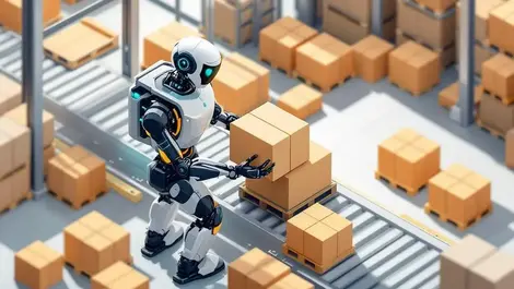 Autonomous warehouse robot computer vision between pallets